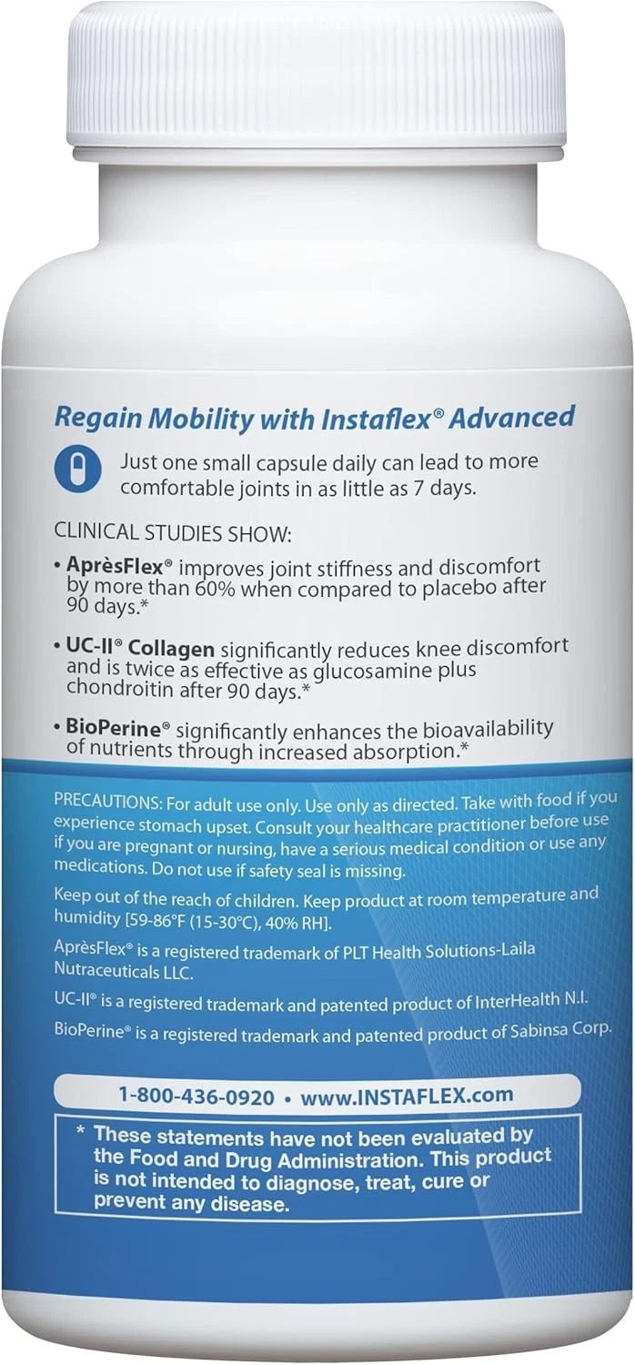 2 Pack Instaflex Advanced Joint Support Nutritional Supplement Capsule with Doctor Form