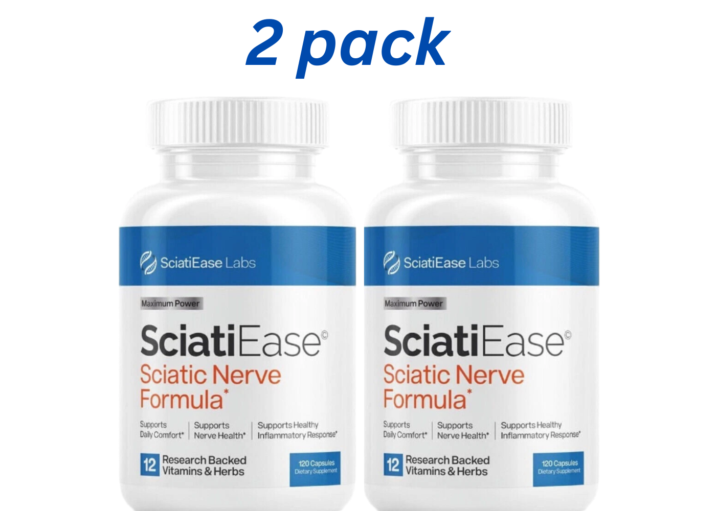 2  PACK Sciatic Ease Nerve Formula - Nervous System Health, Antioxidant
