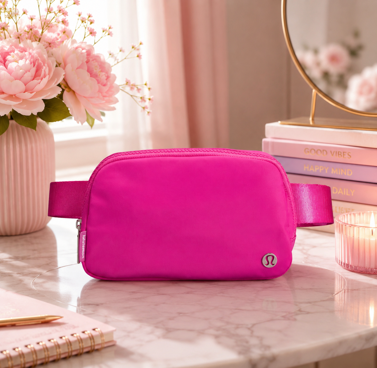 Lululemon Everywhere Belt Bag Barbie Sonic Pink Small 1L Crossbody Pink, New