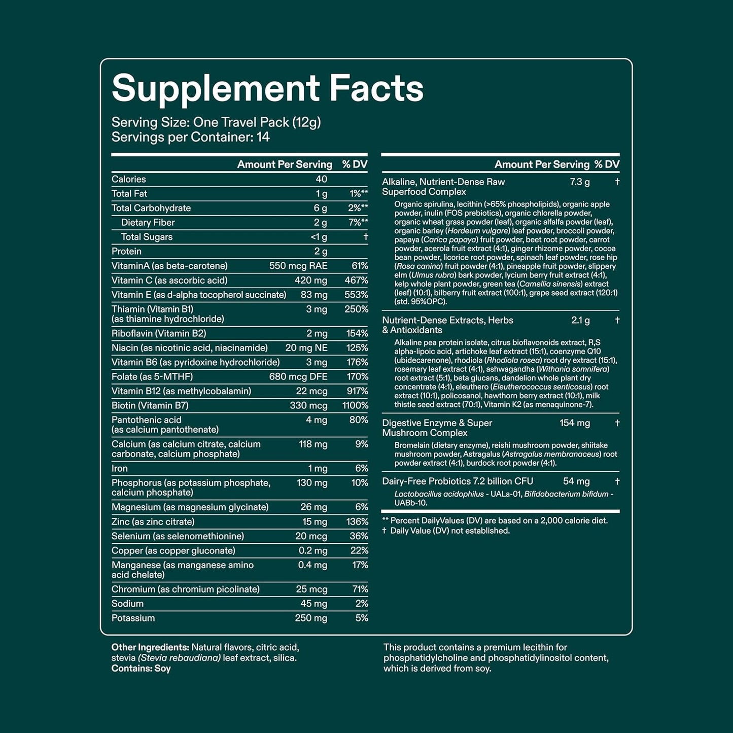 AG1 Greens Powder Superfood – 75 Vitamins, Probiotics & Adaptogens | 360g Refill Pouch