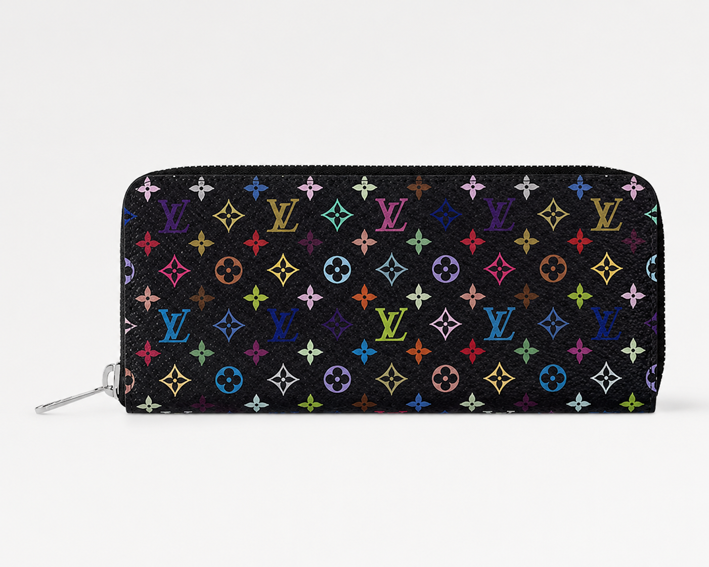 LOUIS VUITTON Monogram Multicolor Takashi Murakami Zippy Long Wallet- Black