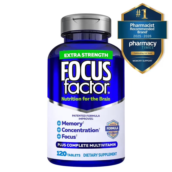 Focus Factor Extra Strength (120 Count) - Brain Supplement for Memory