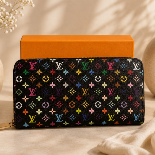 LOUIS VUITTON Monogram Multicolor Takashi Murakami Zippy Long Wallet