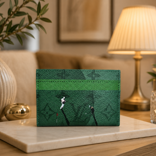 Louis Vuitton Golf Double Card Holder Green Monogram