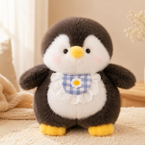 Bib Penguin Plush Toy | Soft Short-Plush Stuffed Animal, PP Cotton Filling
