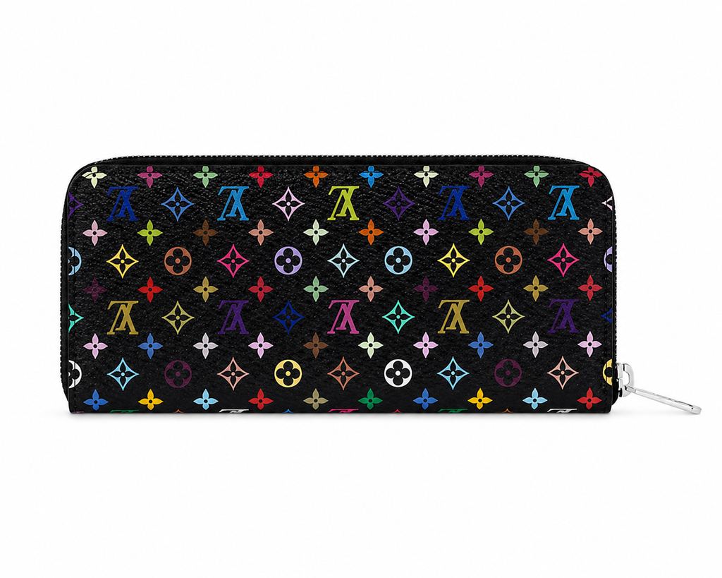 LOUIS VUITTON Monogram Multicolor Takashi Murakami Zippy Long Wallet- Black
