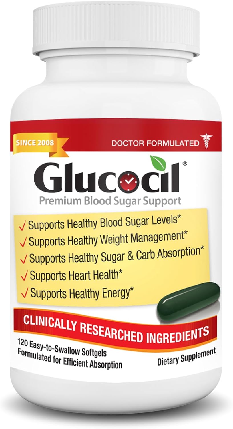 Glucocil 30-Day Supply 120CT Premium Blood Sugar Support