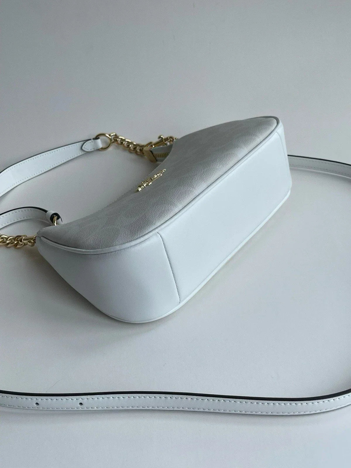 COACH Teri 2Way Shoulder Bag Signature Coated Canvas White outlet CA548