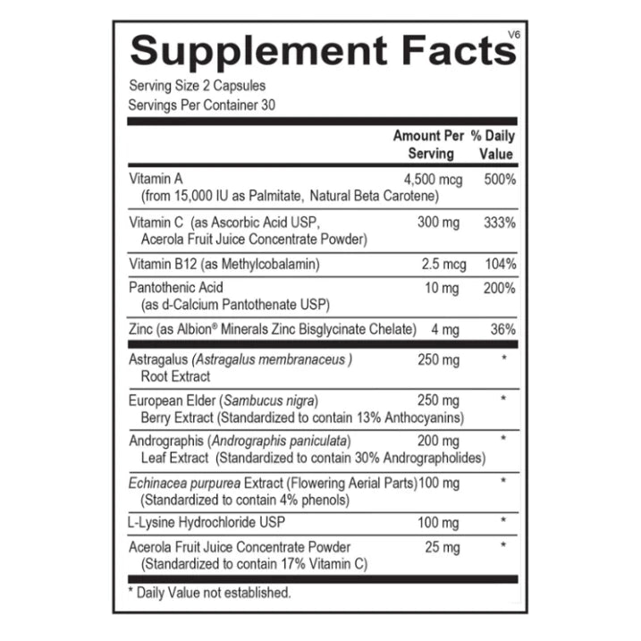 Viracid Immune Support Capsules 60 Count Dietary Supplement