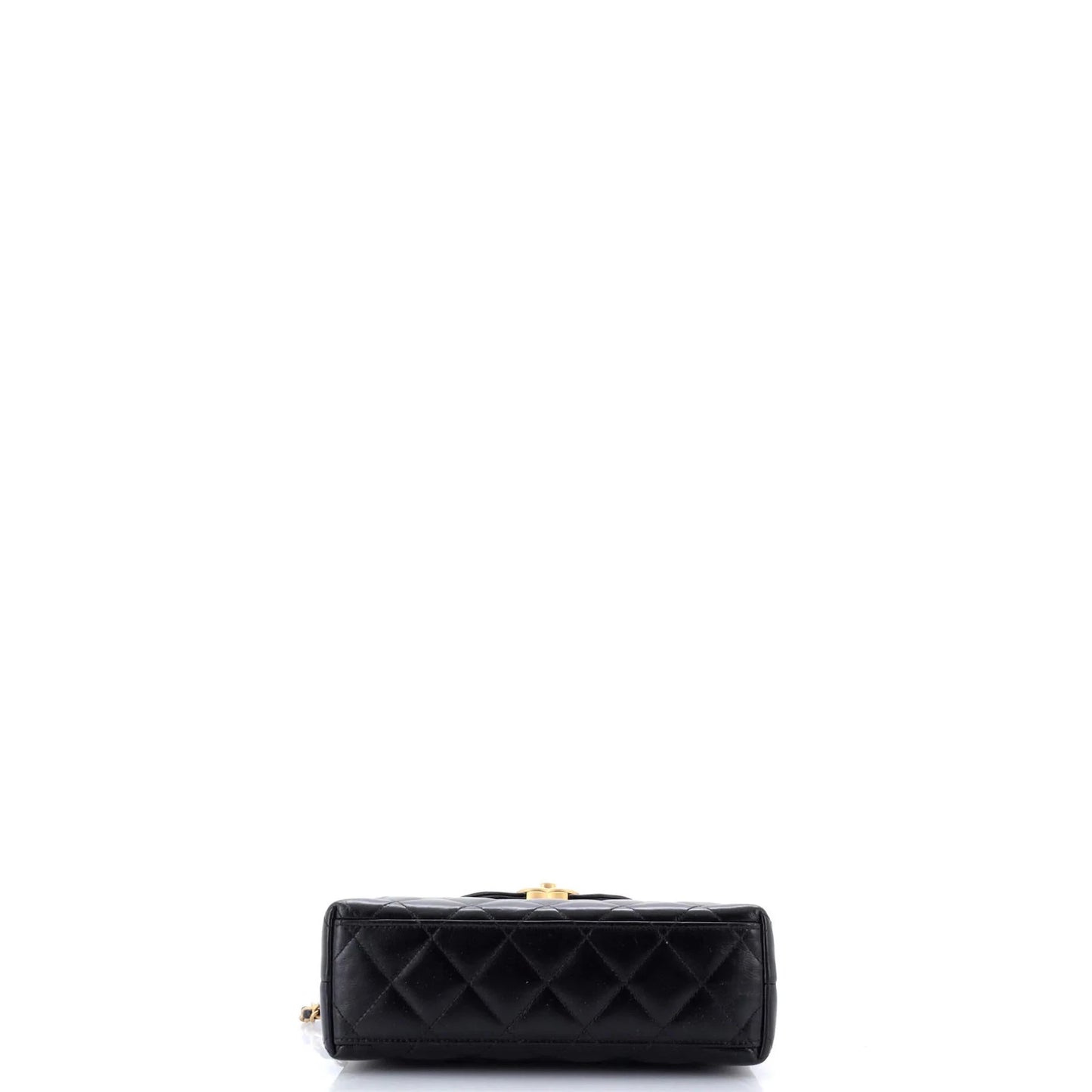 Chanel Kelly Top Handle Shopping Bag Quilted Shiny Aged Calfskin Mini