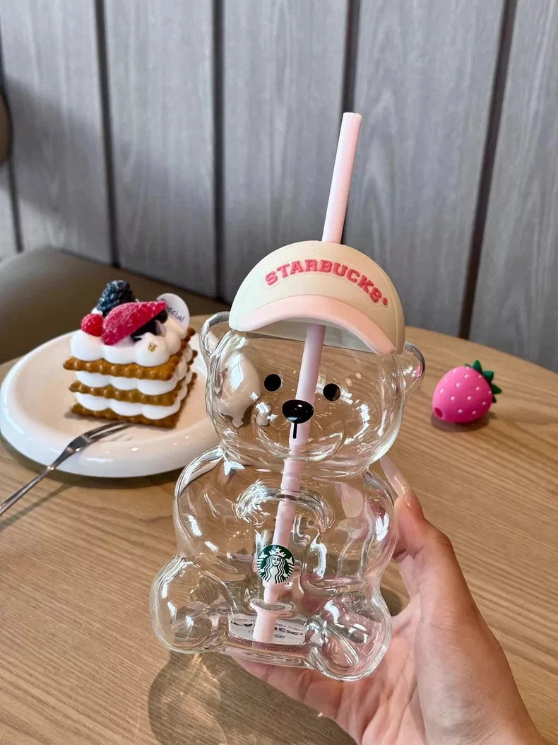 New 2026 Starbucks Bearista Bear Cup Tumblers Strawberry Topper Baseball Cap