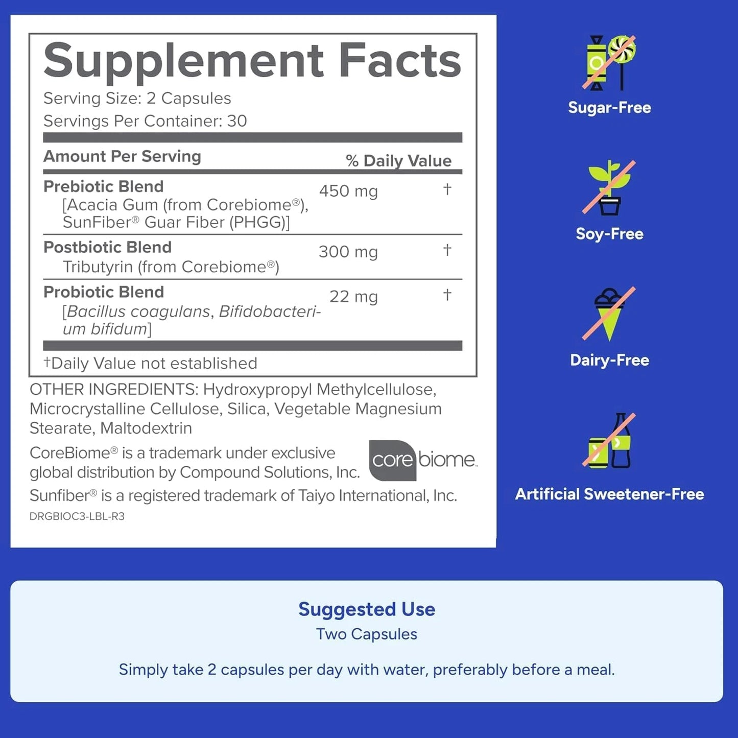 3 PACk  Bio Complete 3 Supplement 180 Capsules Gut Optimal Health