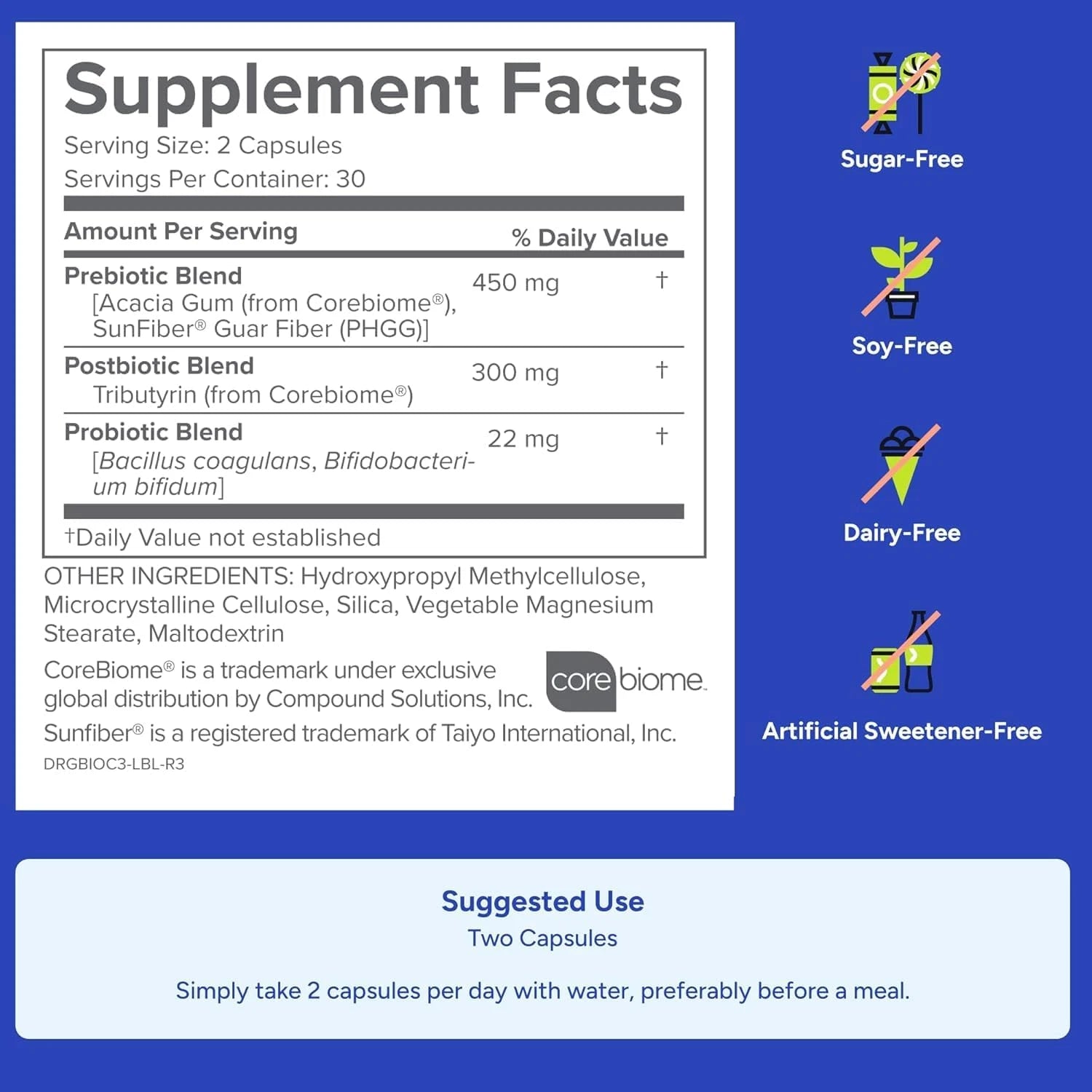 3 PACk  Bio Complete 3 Supplement 180 Capsules Gut Optimal Health