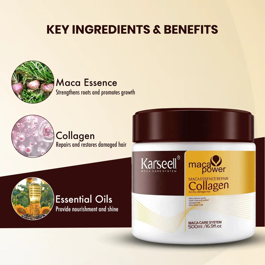 Karseell Maca Care System Hair Mask Dry Damaged Collagen 500ml/16.9oz