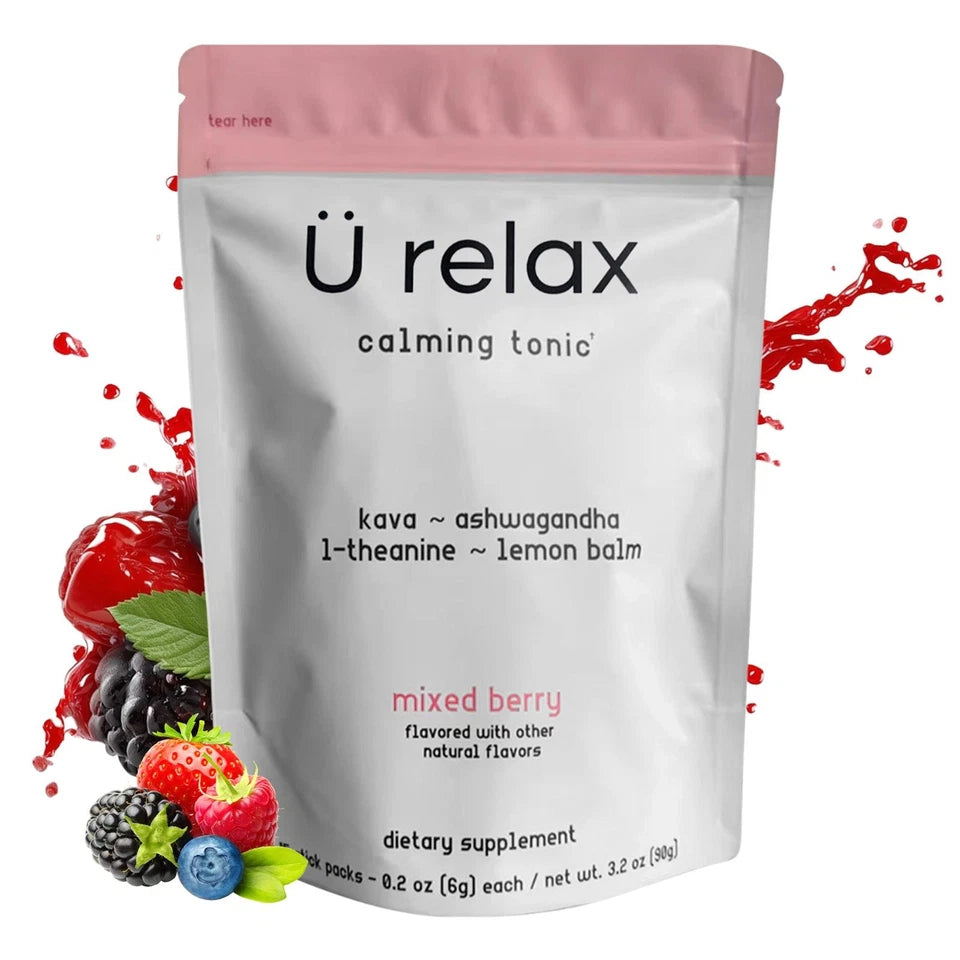U Relax Calming Tonic- 15 Packets MIXED BERRY Flavor Relax Calming Drink