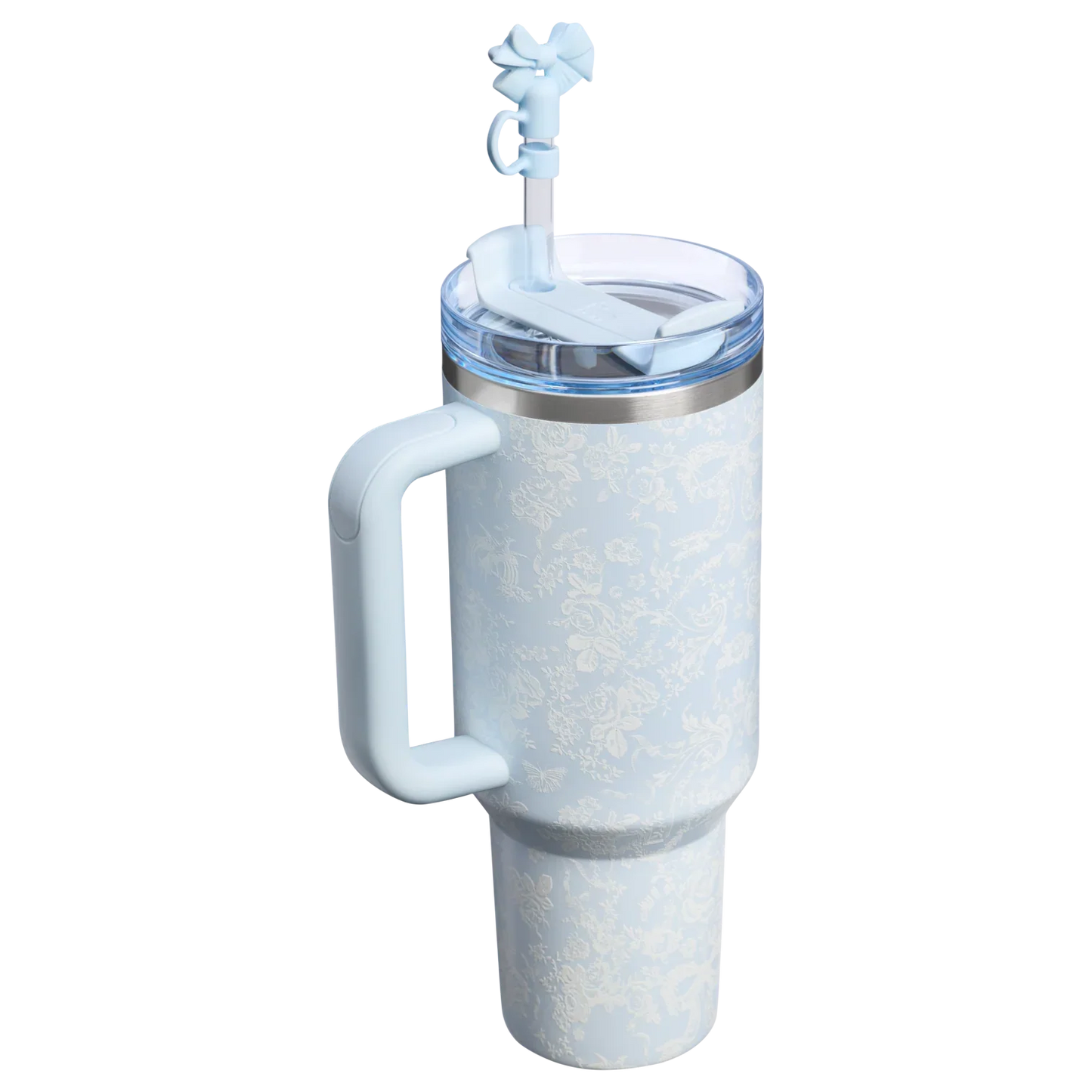 Stanley x LoveShackFancy Holiday Quencher H2.0 FlowState Tumbler 40 oz – Toscana Toile Alpine Blue
