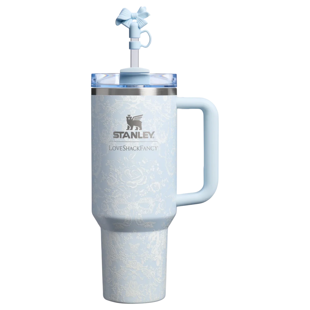 Stanley 40 oz Quencher H2.0 Tumbler Toscana Toile Alpine Blue LoveShackFancy