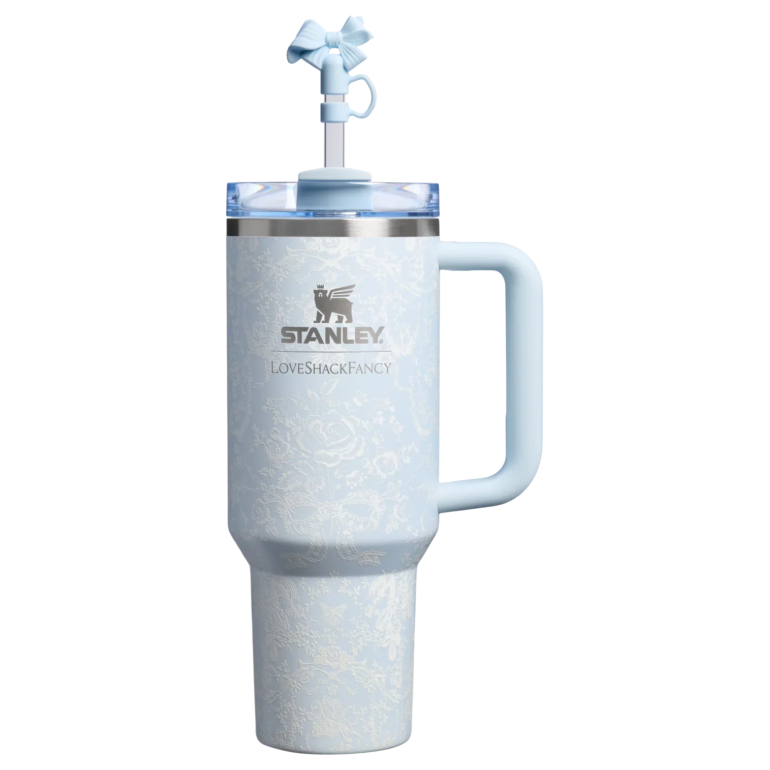 Stanley 40 oz Quencher H2.0 Tumbler Toscana Toile Alpine Blue LoveShackFancy